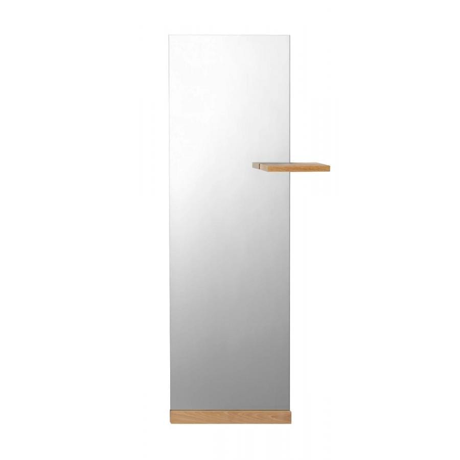 Shift Floor mirror w. shelf - White oiled oak-0