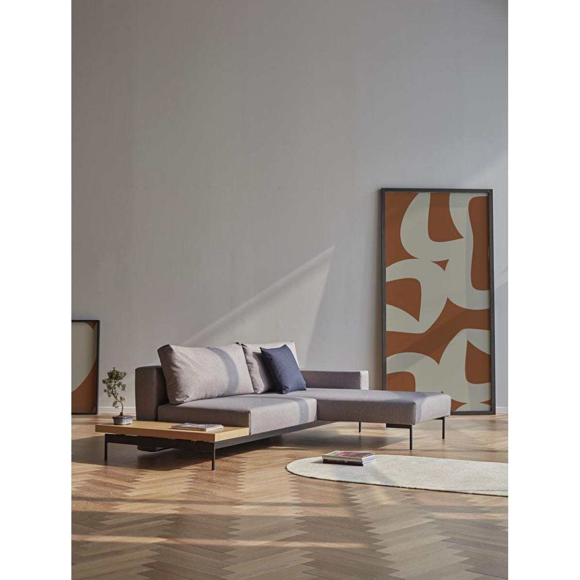 BRAGI Sofa with side table - 140x200-21818