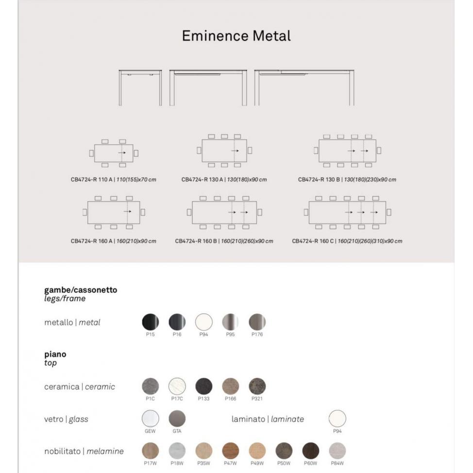 Connubia Eminence Metal dining table // Eminence Metal étkezőasztal