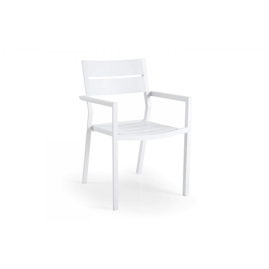 brafab delia outdoor dining armchair white front/kültéri étkezőszék fehér elől