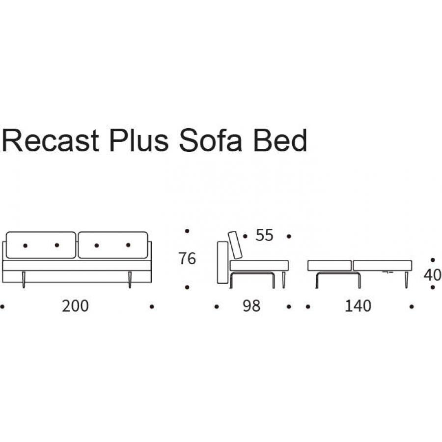 Innovation Recast sofabed grey // Innovation Tecast kanapéágy szürke méret