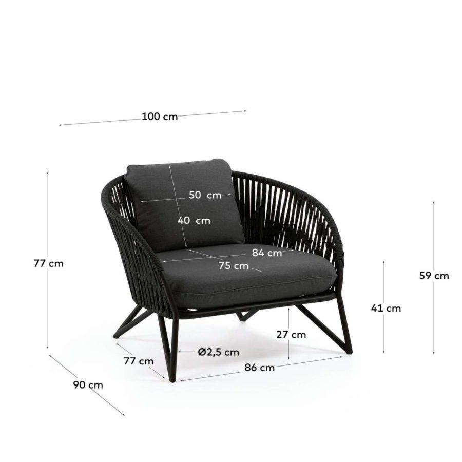 La Forma Branzie outdoor armchair black // Branzie kültéri fotel fekete
