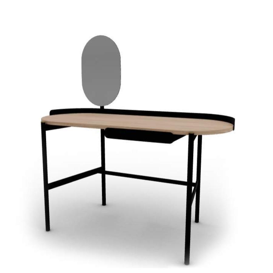 Calligaris Madame desk with mirror natural // Madame íróasztal tükörrel natúr