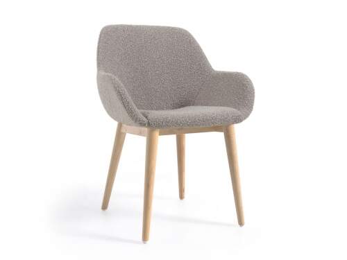 la-forma-konna- wooden chair- shearling fabric- grey- konna- wooden chair- bolyhos szövet- szürke-innoconceptdesign 1