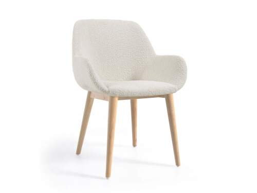 la-forma-konna- wooden chair- shearling fabric- white- konna- wooden chair- bolyhos szövet- fehér- innoconceptdesign 1