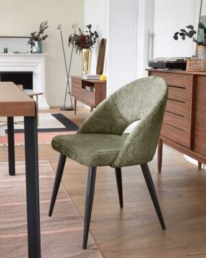 la-forma-mael-dining- chair- chenille fabric- green- mael-étkezőszék- zsenília szövet- zöld-innoconceptdesign 3