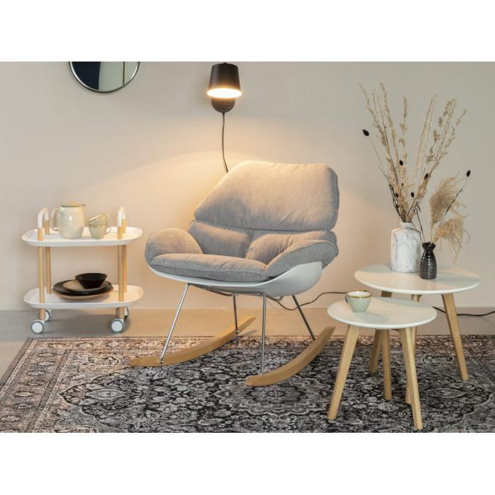 White Label Living Rocky rocking armchair light grey // White Label Living Rocky hintaszék világosszürke