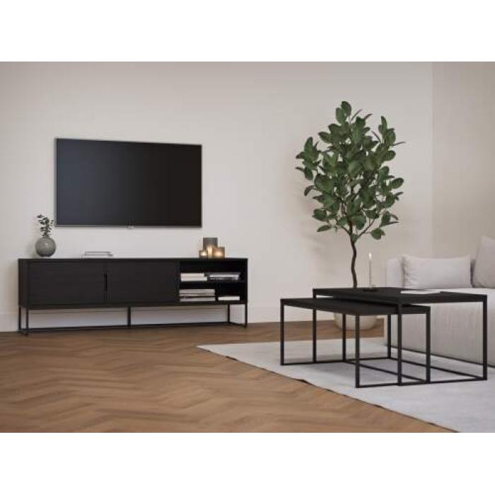 tenzo-lipp- wide – TV bench – veneer- shadow – black – lipp- széles- TV – elem- furnérozott – sötétszürke -innoconceptdesign-7