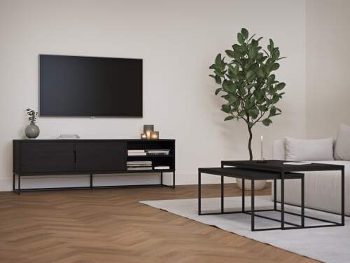 tenzo-lipp- wide – TV bench – veneer- shadow – black – lipp- széles- TV – elem- furnérozott – sötétszürke -innoconceptdesign-7