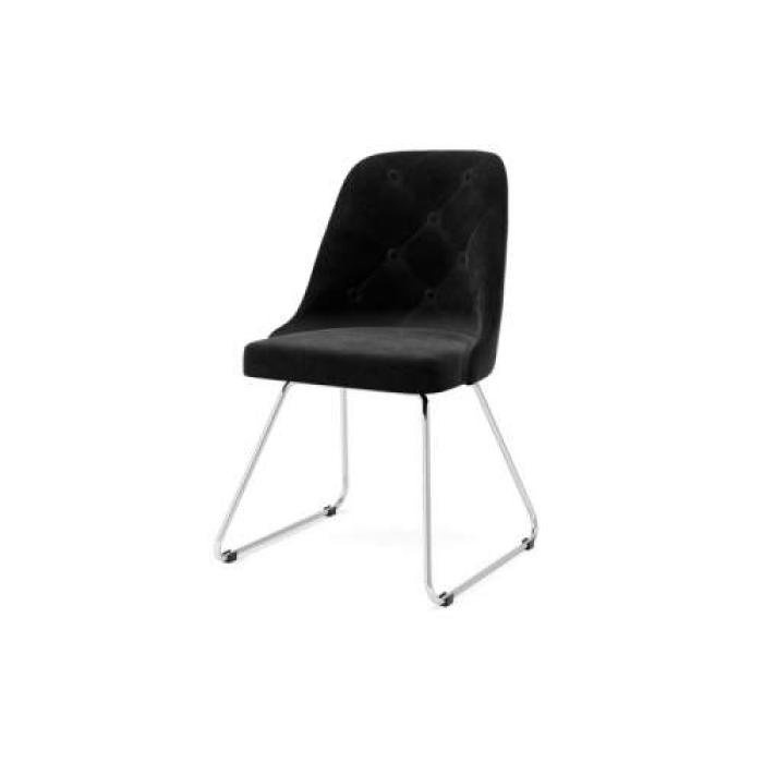 Lux Liam velour chair black chrome// Lux Liam bársony szék fekete króm
