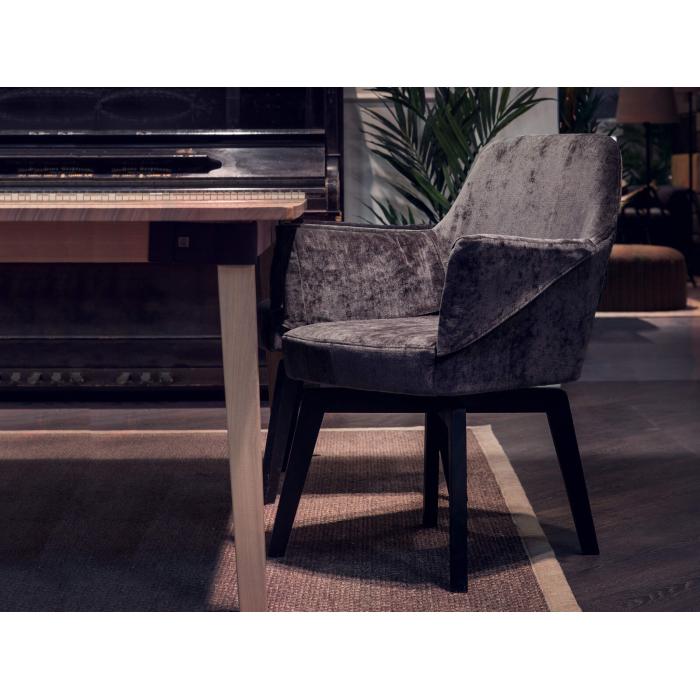 C2 furninova Liva dining chair with wooden legs black velvet interior etkezo karosszek fa labbal fekete barsony innoconceptdesign 1